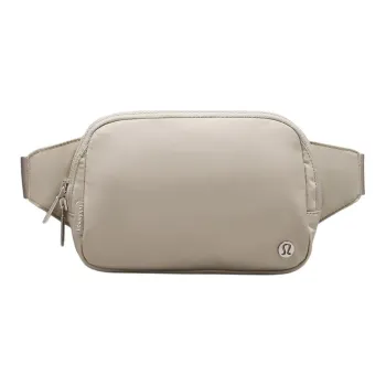 Lululemon Everywhere Nylon Shoulder Bag Crossbody Bag Fanny Pack Large Size Unisex Beige