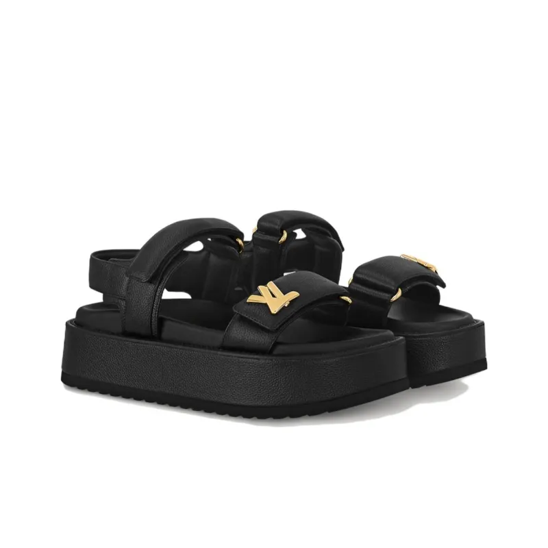 LOUIS VUITTON Sunset Beach Sandals Women's Black-2