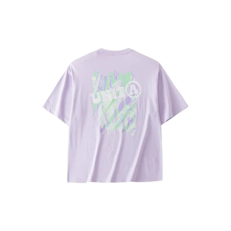 Anta Life Collection Sports Life Collection Drop Shoulder Sleeve T-Shirt Women's Feather Purple-1