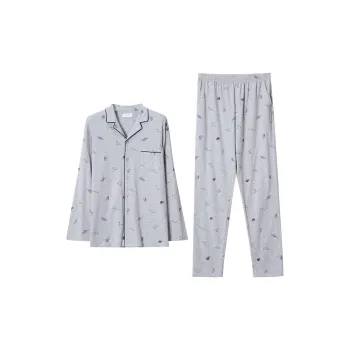 AUTUMNDEER Pajama Set Men's Medium Heather Gray