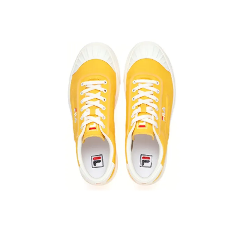 FILA LUKE Anti Slip Wear Resistant Low Top Canvas Shoes Men's Yellow White-2