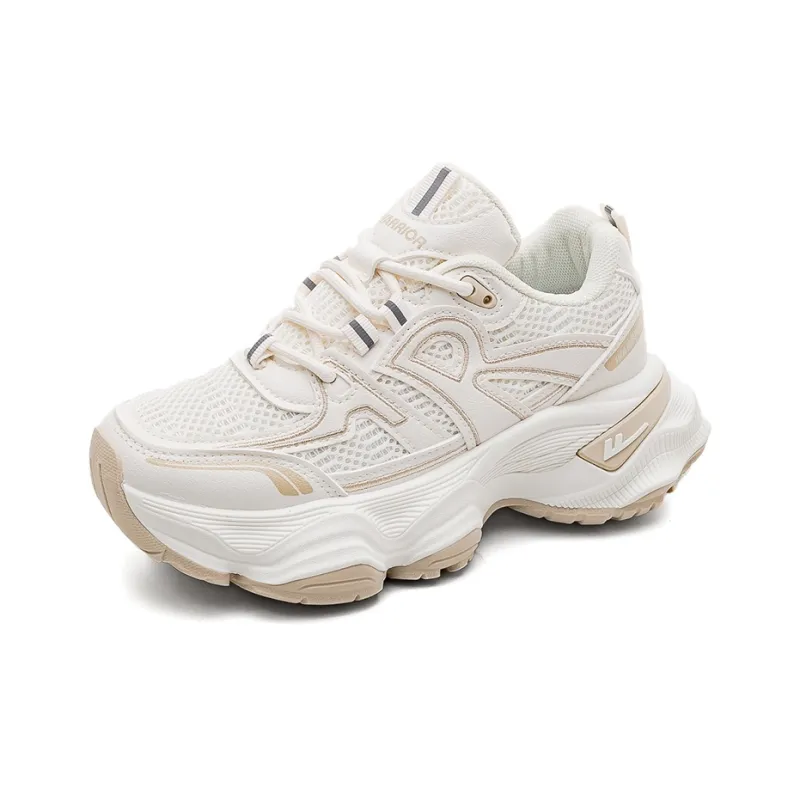 Warrior Height Increasing Lightweight Low Top Chunky Sneakers Women's Khaki-2