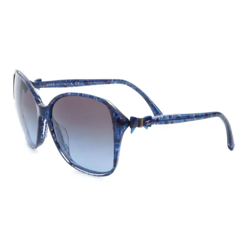 CHANEL Pre-Owned 2000s CC Bow-detail Oversize-frame Sunglasses-0