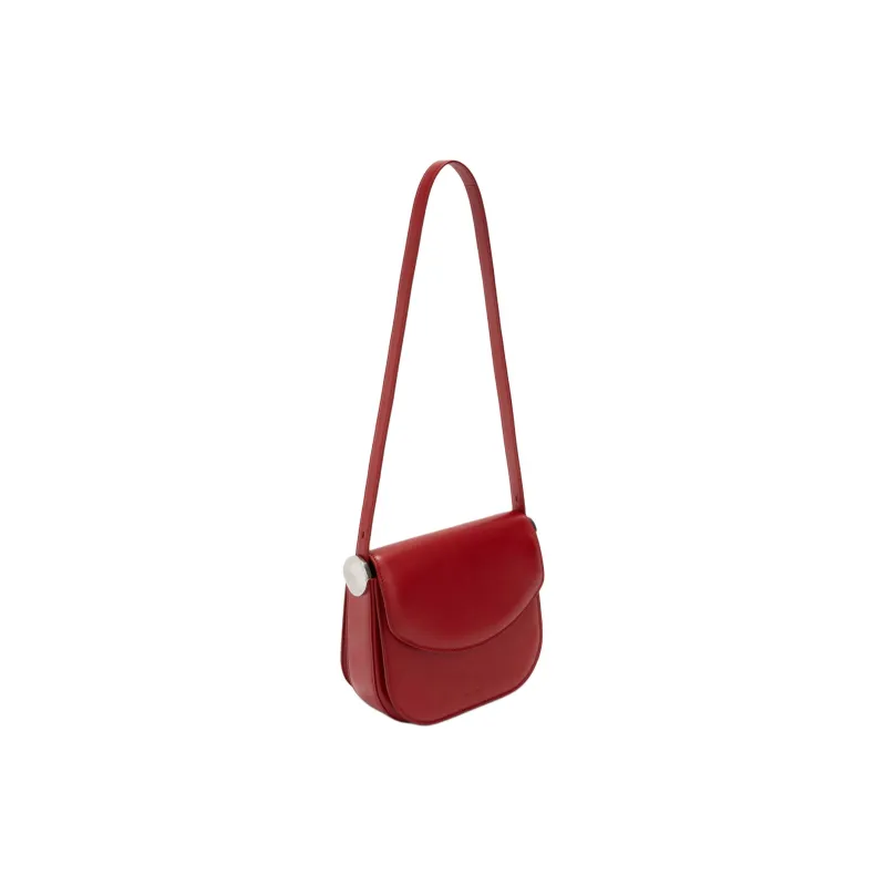 JIL SANDER Leather Crossbody Bag, Shoulder Bag Women's Deep Cherry Red-2