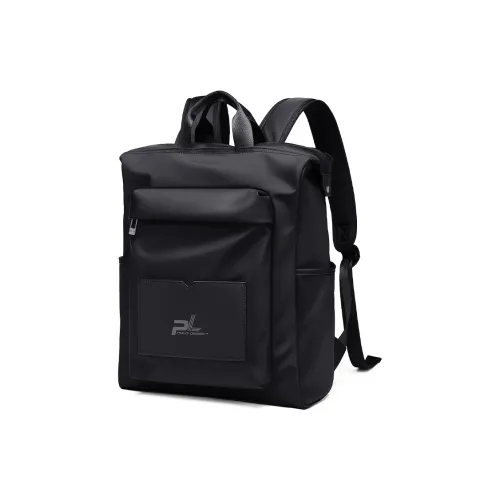 POLO Textile, Synthetic Leather Backpack Graduation Travel Backpack Men's Backpack Tubas Men's Black