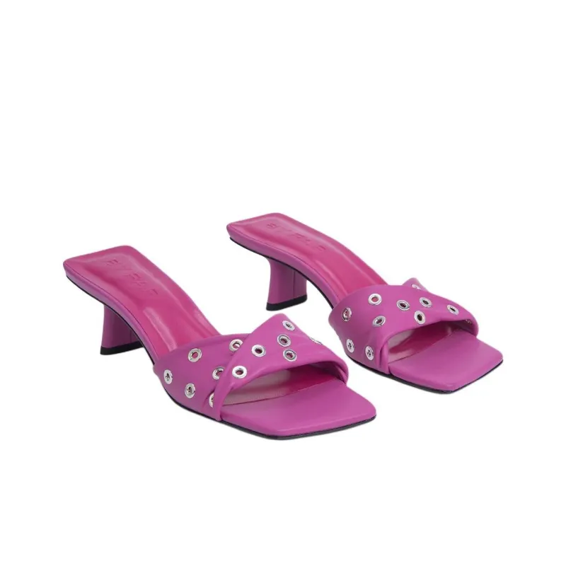 By Far Slide Slippers Women's Fuchsia-2