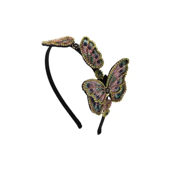 ROYALSASA Faux Crystal Alloy Fabric Headbands Women's