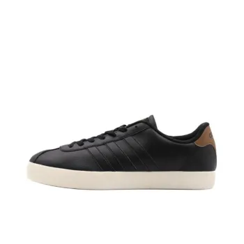 Adidas Vl Court Vulc Anti-Slip And Wear-Resistant Lightweight Low-Top Skateboard Shoes Men's Black Brown