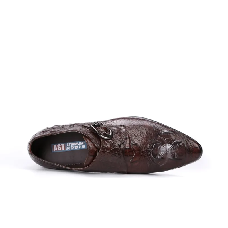ASTON M.JAZZ Dress Shoes Men Low Top Black/Coffee-8