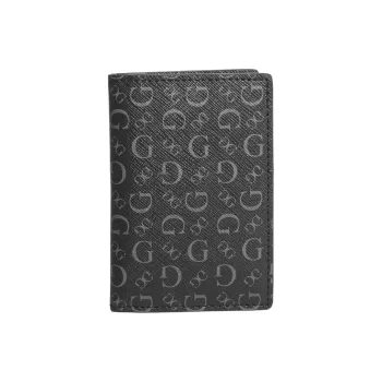 GUESS Leather Wallets Card Holders Men's Black