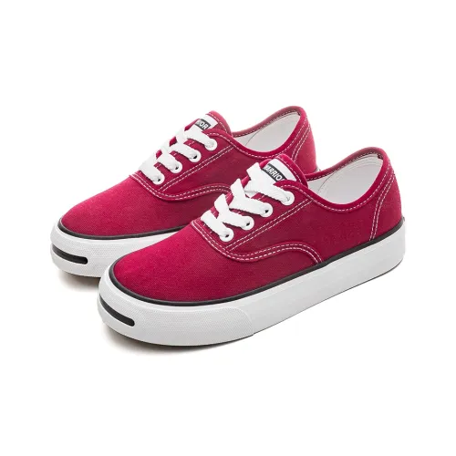 WARRIOR Canvas Shoes Unisex Low-Top Burgundy