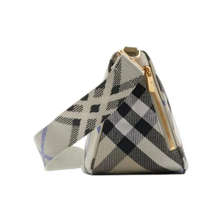 Burberry Cotton With Polyester Messenger Bag, Crossbody Bag, Shoulder Bag Unisex Black & Gray-1
