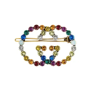 GUCCI Crystal Interlocking G Hair Clip