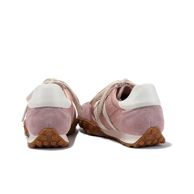 BELLALILY Slip-Resistant Breathable Lightweight Low-Top Casual Shoes Women's Brown White Pink Yellow Navy Blue-14