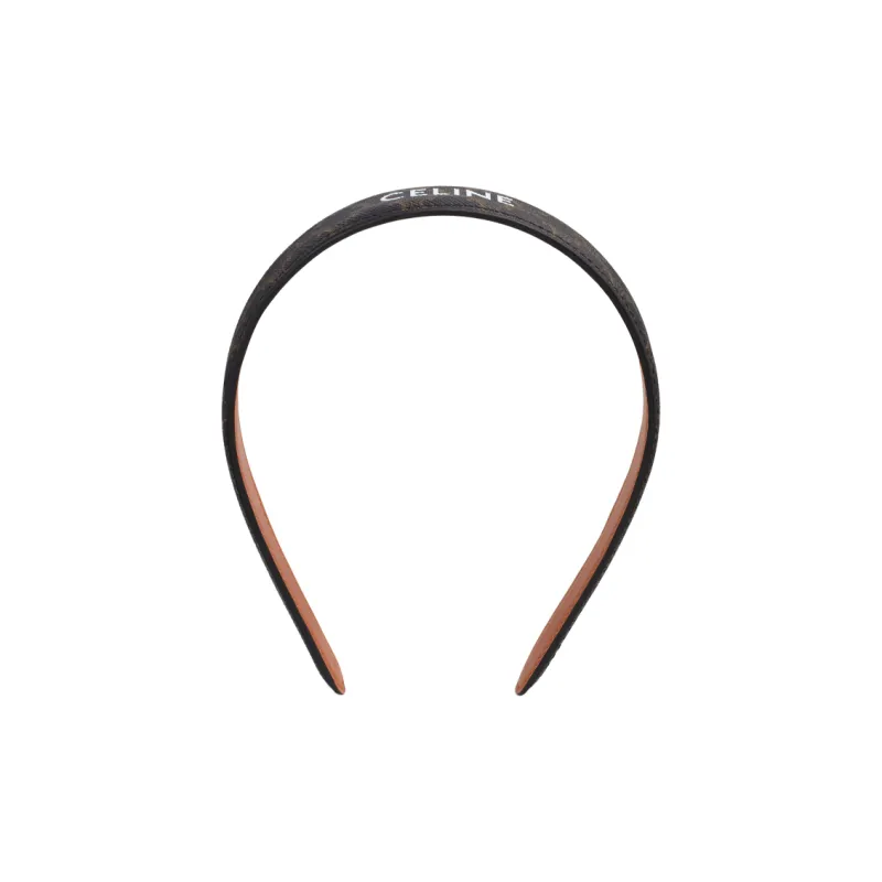 CELINE Canvas Cow Leather Headbands Women's Gold/Tan-0