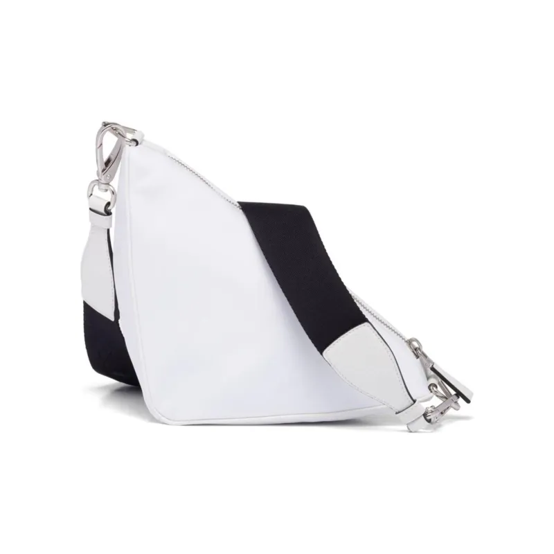 PRADA Triangle Recycled Nylon Crossbody Bag Shoulder Bag Women's White-1