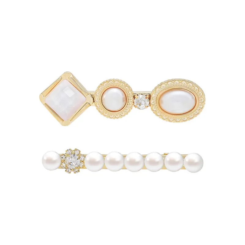 ROYALSASA Alloy, Faux Pearl, Faux Crystal Hair Clips Women's-1