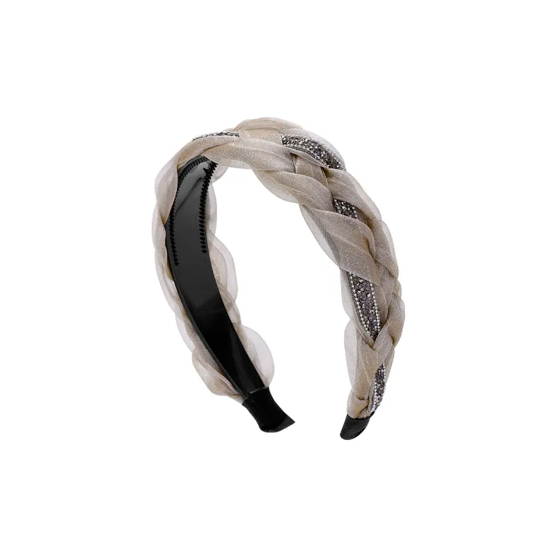 ROYALSASA Artificial Crystal, Acrylic, Organza Headbands Women's-1