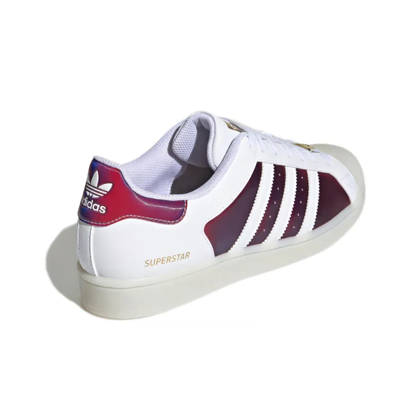 Adidas Originals Superstar Abrasion Resistant Slip Resistant Low Top Skateboard Shoes Men's White Red-3