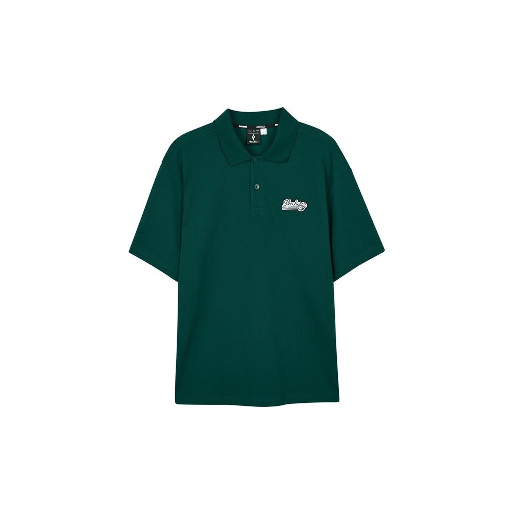 Skechers polo shirt mens green discount