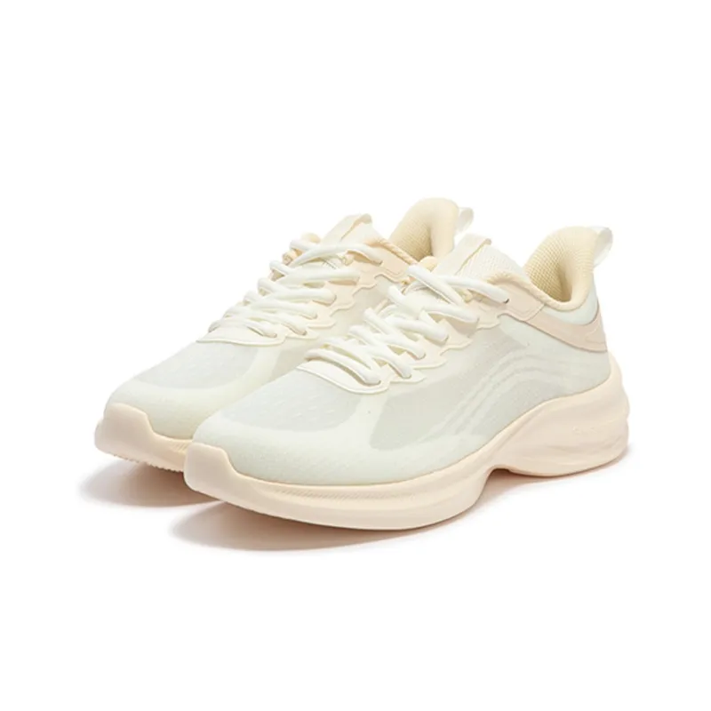 361° Anti Slip And Wear Resistant Breathable Low Top Casual Running Shoes Women's Dune White-2