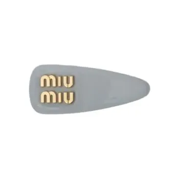 MIU MIU Patent Leather Hair Clips Women's Gray