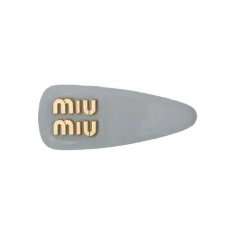 MIU MIU Patent Leather Hair Clips Women's Gray-0