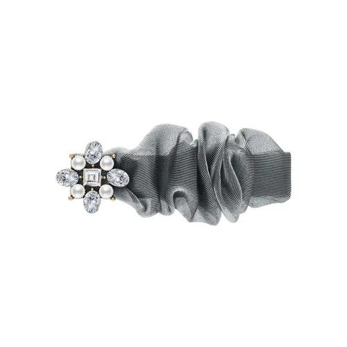 ROYALSASA Silk Chiffon Faux Crystal Faux Pearl Alloy Clip Hair Clips Women's
