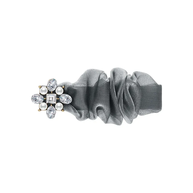 ROYALSASA Silk Chiffon Faux Crystal Faux Pearl Alloy Clip Hair Clips Women's-0