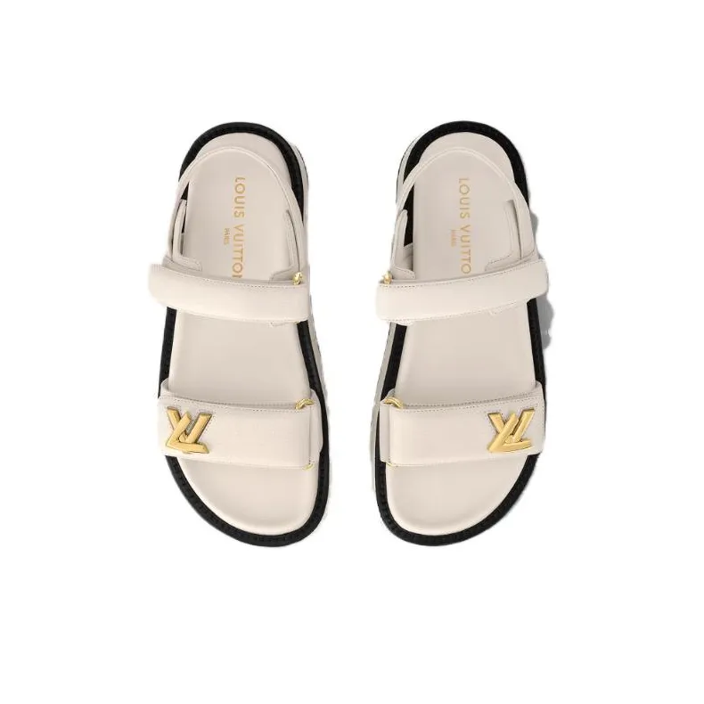 LOUIS VUITTON Sunset Beach Sandals Women's Ecru-4