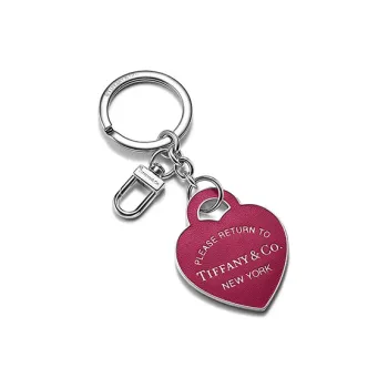 TIFFANY & CO. Leather Keychain Bag Accessory Women's Fuchsia