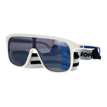 DIOR Acetate Metal Irregular Shape Sunglasses Men's White
