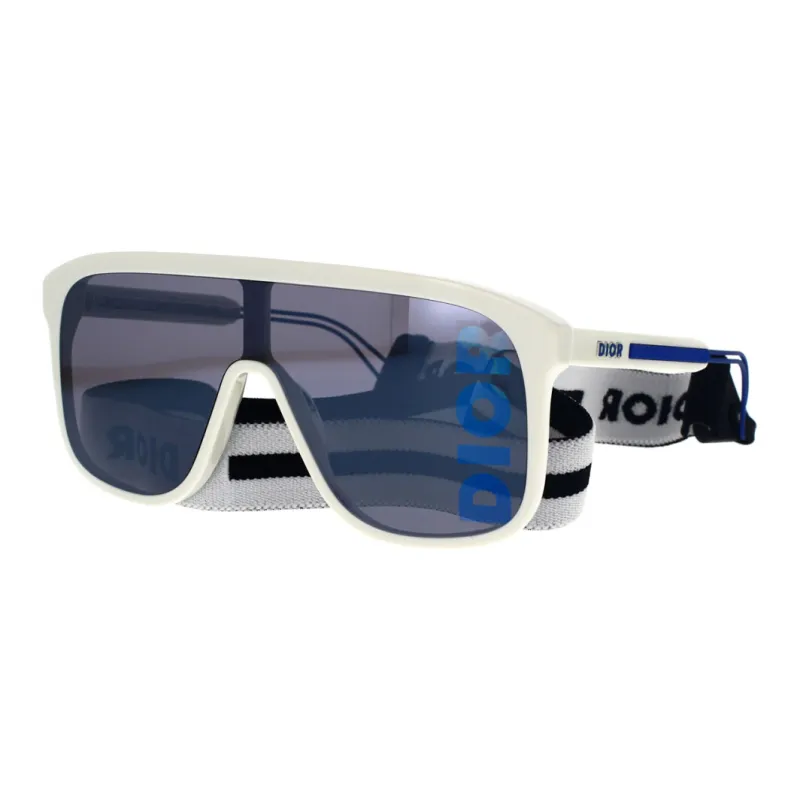 DIOR Acetate Metal Irregular Shape Sunglasses Men's White-0
