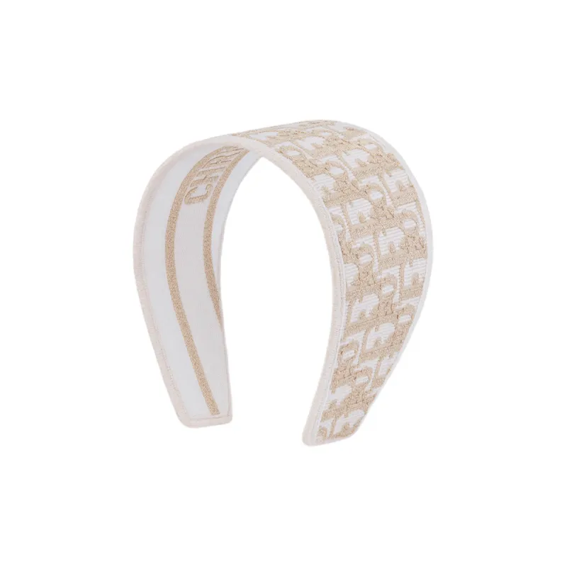 DIOR Oblique Hair Bands Women's Gold/White-0