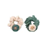 French Vintage Pleated Waistband 2 Pack (Green+Apricot)