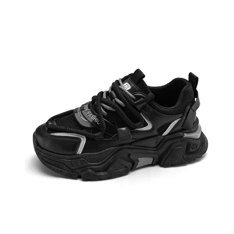 HACKBUTEER Shock Absorbers With Slip Resistant And Abrasion Resistant Properties Low Top Chunky Sneakers Unisex-6