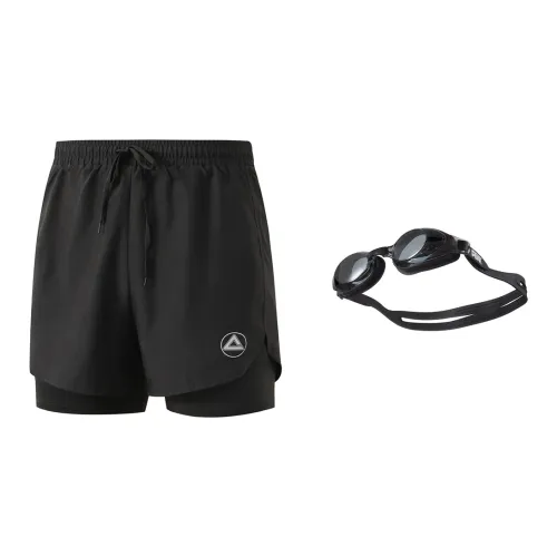 PEAK Swimming Sets Polyester Seaside Vacation With Hot Spring Men's Black