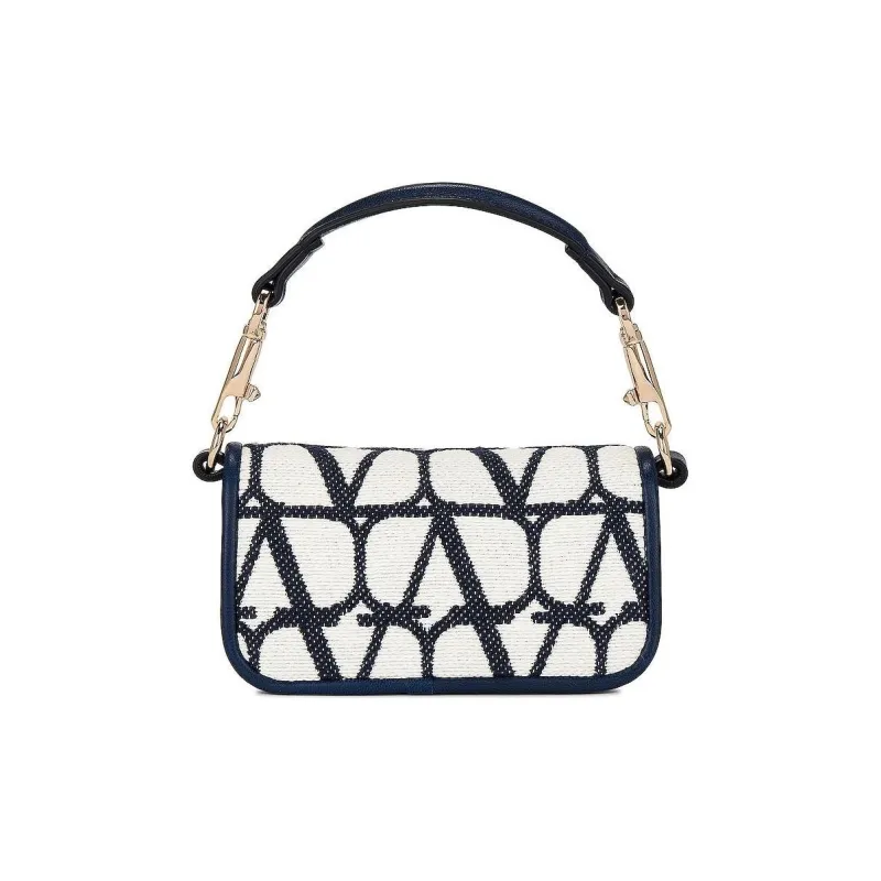 Valentino GARAVANI Canvas With Leather Trim Canvas Bag Handbag Shoulder Bag Crossbody Bag Extra Mini Unisex Marine Blue-3