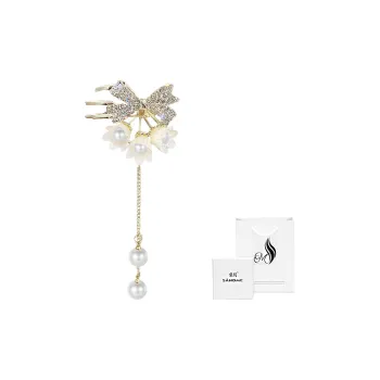 SENDME Hair Clips Women's Lily Of The Valley Fringe Small Claw Clip