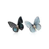 Ice Blue Butterfly+Black Green Butterfly