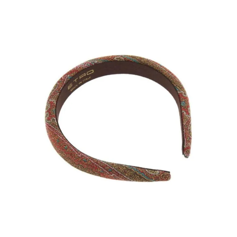 ETRO Fabric Sweater Headbands Women's Brown-4