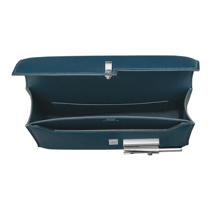 HERMES Verrou Chamkila Goat Skin Chain Bag Handgun Bag Shoulder Bag Crossbody Bag Mini Women's S4 Deep Blue Dark Blue-1