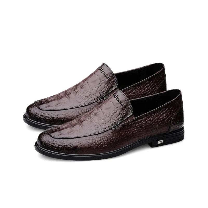 Wen Nai Dress Shoes Men Low Top Brown-3