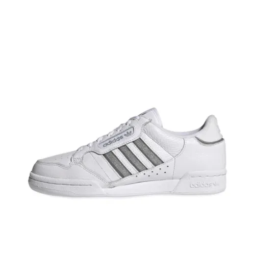 Adidas Continental 80 Stripes White Silver Metallic Women's