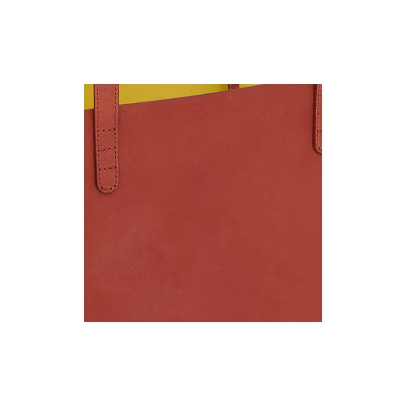 MANSUR GAVRIEL Leather Tote Bag Shopping Bag Handbag Large Size Women's Brown And Yellow-3