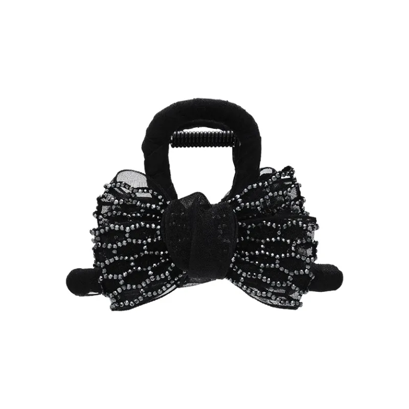 ROYALSASA Silk Chiffon Faux Crystal Hair Clips Women's-0