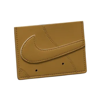 Nike PU Polyurethane With Nylon Card Holder Card Holder Regular Unisex Brown