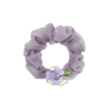 ROYALSASA Silk Chiffon, Faux Crystal Hair Tie Women's