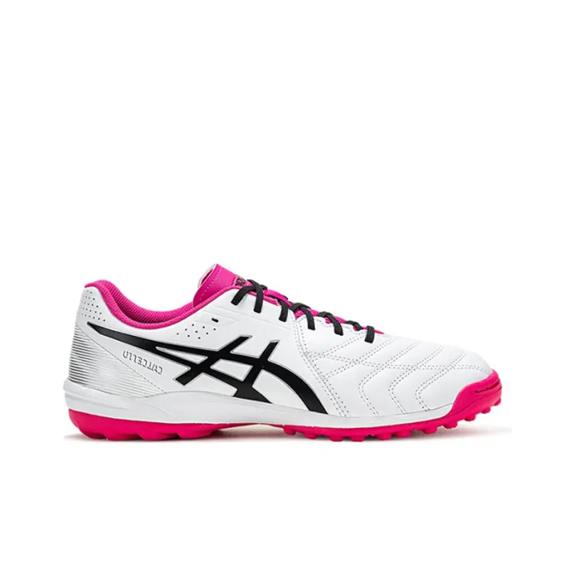 Asics Calcetto Soccer Shoes Men Low Top White/Pink-1