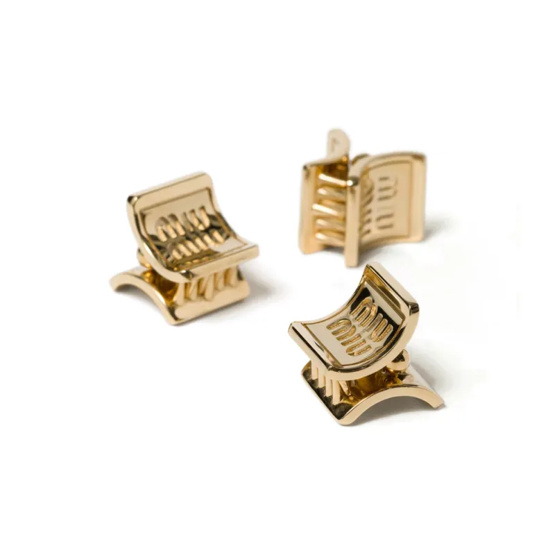 MIU MIU Metal Claw Clip Hair Clips Women's Gold-1